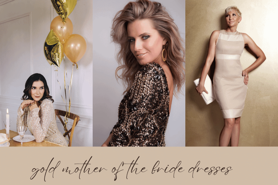 gold mother of the bride dresses